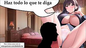 Futa mistress commands deepthroat in Spanish