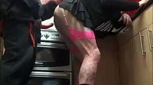 crossdresser feels shy but loved by supportive girlfriend during ass play