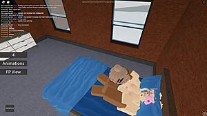 Blonde slut rides big black cock in roblox porn