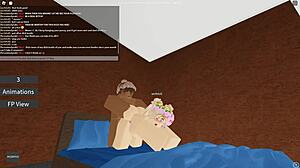 Blonde slut rides big black cock in roblox porn