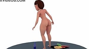 Naked Helen Parr exposes her big tits and boobs in this detailed 3D animation scene