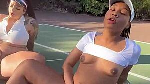 Latina slut squirts in tennis skirt