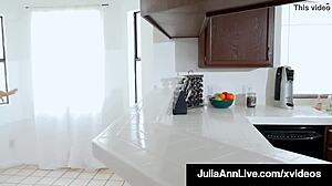 Hot milf Julia Ann celebrates house sale with deepthroat blowjob