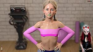 I feel the rough doggystyle fucking after my athletic workout, her big tits bouncing in leather gear from the game.