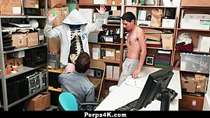 Muscular hunk and bodybuilder get into a fight in the mall and are reprimanded by a gay security guard.