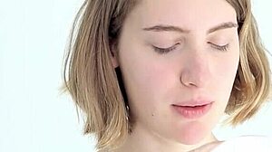 I'm a young looner babe blowing and popping my first balloon.