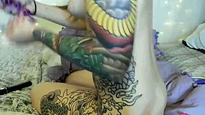 Horny Tattooed Teen Masturbates At Home In Homemade Video.