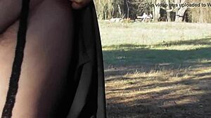 Intense Emotions Surge as Hairy Mature Woman Flashes in the Park, Exposing Her Nude Body Under Skirt