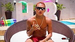 Naughty kitten fucks the tattooed guy.