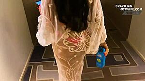 I'm showing off in my micro bikini at the hotel pool, looking for a threesome