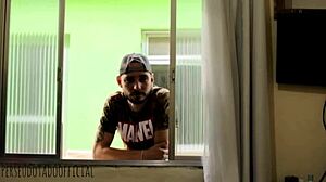 fucking the horny neighbor chick with anal sex on the skin cumming inside