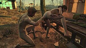 Sanctuary training in the post-apocalyptic world of Fallout 4 with an anime twist