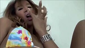 gorgeous trans woman strokes her curvy body