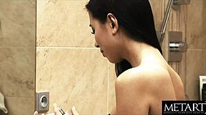 Hot Sexy Asian Babe Masturbates To Intense Orgasm Bent Over Doggy Fingering