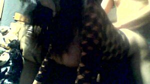 Navajo Tiff's big tits bent over in lingerie doggystyle