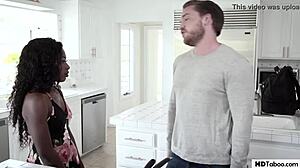 Noemie Bilas explores anal sex with big interracial cock.