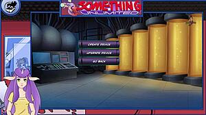 Blonde and redhead in anime hentai game: 'What's next in something unlimited?'