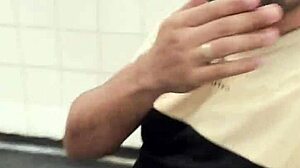 sucking bricklayer's dick till he cums in public toilet?