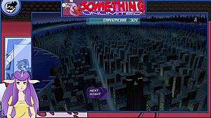 Blonde and redhead in anime hentai game: 'What's next in something unlimited?'