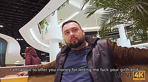 hunt4k redhead belle drilled by stranger in toilet while bf watches nearby