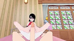 Sarada and Naruto share intense hentai sex
