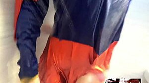 supergirl cosplays, bathes, masturbates to orgasm in shower