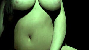 this beautiful curvy girl is riding a dildo in the dark, what do you think?