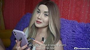 Picked Up Blonde Teases With Handjob Before Riding Cock In Cowgirl