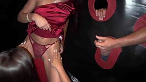 Teen Friends Invite Well-Endowed Guy for Group Pussy Eating in Swing Cabin - Bia Martins