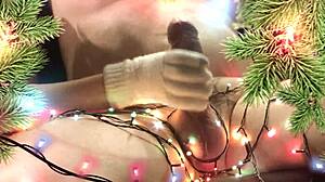 My neighbor surprised me with a Christmas handjob and blowjob