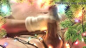 My neighbor surprised me with a Christmas handjob and blowjob