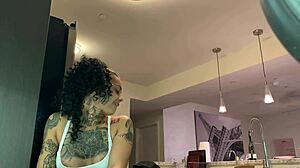 SEXY LATINA PUTTING THE GROCERIES AWAY THEN TAKE A BIG BLACK DICK PART 2