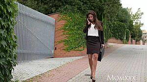 mom's huge natural tits in wild threesome