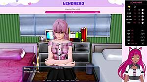 Vtuber Lewdneko Intensely Masturbates with Vibrator in Harem Hotel Part 19.