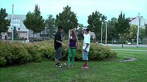 Alexis Crystal Banged by Two Teens in Public Gangbang