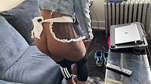 Freaky Ebony Maid Squirts on Big Black Cock at Hotel 2022