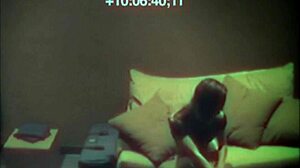 Sexy babe fingers her tight pussy on the sofa!