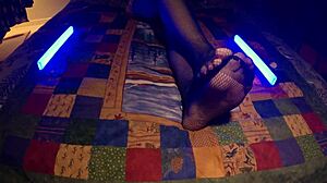 i love how my sensual soles peek through fishnet pantyhose as a milf housewife