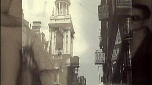 Vintage granny enjoys antique collection.