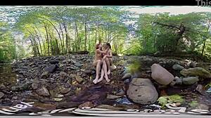 Ana Molly And Belle Kiss Outdoors