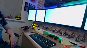 Tricked Newbie Rides Nerd's Dick For First Time