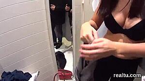 Enchanting Czech sweetie seduced in mall, plowed POV