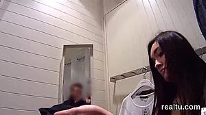 Enchanting Czech sweetie seduced in mall, plowed POV