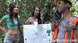 Hot teens give blowjobs and get pussies stuffed!