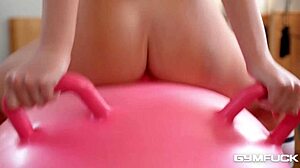 Milana blanc fucks dildo in gym