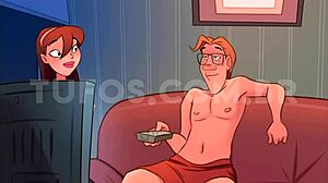 Brazilian European watches forbidden hentai anime with hot young girl while perverts film the explicit action