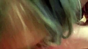 Blue Hair Girl Giving Me Long Blow Job!