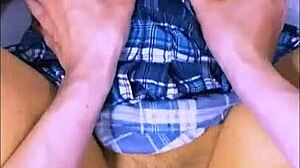 Latina student cheats with classmate in passionate night