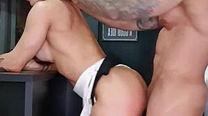 I'm fucking the brunette hard in the kitchen!