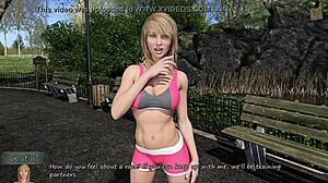 Big City Pleasures 9: Training with sexy blonde Katia, John stares at her big boobs